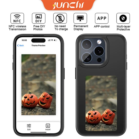 New-tech NFC Case For iPhone 15/14/13 Pro Max  | DIY Cases E Ink Screen Phone Cover Wear-resisting Smart iPhone Case